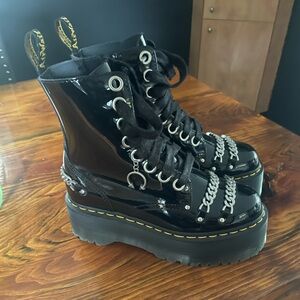 Dr. Martens Black Jadon Max Boots with Chain